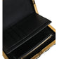 Black White Gold Frame Clutch Evening Party Purse Bag