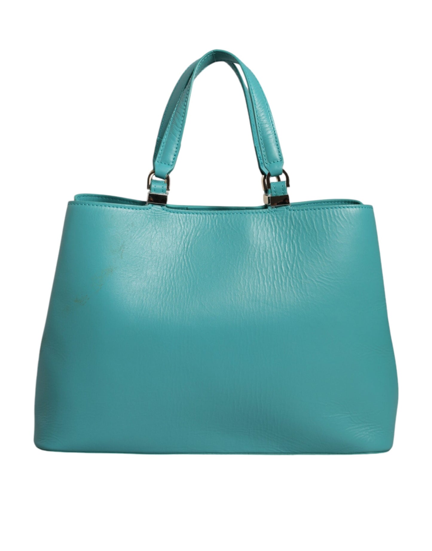 Green Leather Women Shopping Tote Top Handle Bag