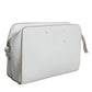 White Leather Large Pouch Zip Handbag Women Bag