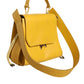 Yellow Leather Shoulder Strap Top Handle Bag