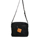 Black Canvas Pockets Crossbody Strap Shoulder Bag