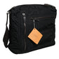 Black Canvas Pockets Crossbody Strap Shoulder Bag