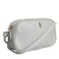 White Croc Print Leather Crossbody Sling Bag