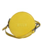 Yellow Leather Logo Crossbody Sling Shoulder Round Bag