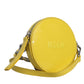 Yellow Leather Logo Crossbody Sling Shoulder Round Bag