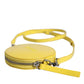 Yellow Leather Logo Crossbody Sling Shoulder Round Bag