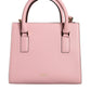 Pink Small Top Handle Grainy Calf Leather Crossbody Bag