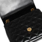 Black Quilted Lambskin Leather Crossbody Shoulder Bag