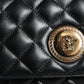 Black Quilted Lambskin Leather Crossbody Shoulder Bag