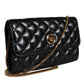 Black Quilted Nappa Leather Crossbody Shoulder Bag