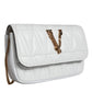 White Quilted Nappa Leather Crossbody Shoulder Bag