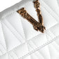 White Quilted Nappa Leather Crossbody Shoulder Bag