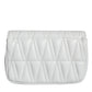 White Quilted Nappa Leather Crossbody Shoulder Bag