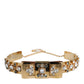 Gold Tone Crystal Embellished Women Waist Chain Belt