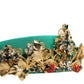 Green Silk Crystal Embellished Tiara Headband Crown Diadem