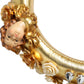 Gold Leather Floral Crystal Angel Headphones