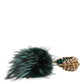 Green Gold Crystal Fur Headset Audio AUX Headphones