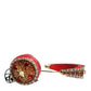 Red Nappa Leather Floral Crystal Headphone