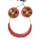 Red Nappa Leather Floral Crystal Headphone