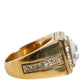 Gold Plated 925 Silver Clear Crystal Ring