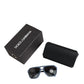 Blue Metal Frame Rubber Skin Polarized Mirror Lens Sunglasses