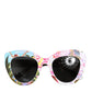Multicolor Wood Crystal Brass Frame Floral Hand Paint Sunglasses