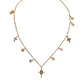 Gold Tone Brass Chain Religious Cross Pendant Necklace