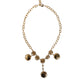 Gold Chain Brass Crystal Clock Statement Necklace