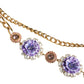 Gold Tone Floral Crystals Embellished Layered Necklace