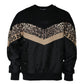 Black Leopard Crew Neck Sweatshirt Sweater