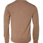 Brown Cashmere Knit V-neck Pullover Sweater