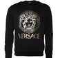 Black Medusa Fleece Cotton Crew Neck Sweatshirt Sweater