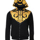 Black Medusa Print Cotton Full Zip HoodieSweatshirt Sweater