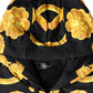 Black Medusa Print Cotton Full Zip HoodieSweatshirt Sweater