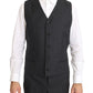 Elegant Gray Double Breasted Wool Silk Suit