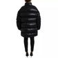 Black Puffer Quilted Full Zip Coat Jacket