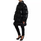 Black Puffer Quilted Full Zip Coat Jacket