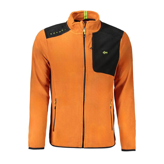 Orange Polyester Men Sweater