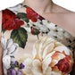 Multicolor Floral Silk Stretch One Shoulder Dress