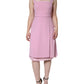 Pink A-line Flare Viscose Sleeveless Dress