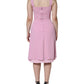 Pink A-line Flare Viscose Sleeveless Dress