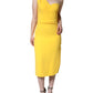 Yellow One Shoulder Side Slit Midi Dress