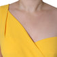 Yellow One Shoulder Side Slit Midi Dress