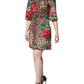 Brown Leopard Red Roses Cotton A-line Dress