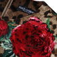 Brown Leopard Red Roses Cotton A-line Dress