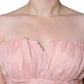 Pink Silk Strapless Maxi A-line Gown Dress