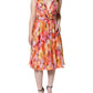 Multicolor Floral Sleeveless V-neck Midi Dress