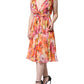 Multicolor Floral Sleeveless V-neck Midi Dress