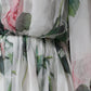 White Silk Floral Print Long Maxi Dress