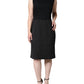 Black Cotton Sheath Knee Length Dress